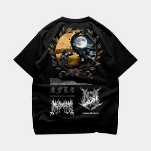 
                  
                    Load image into Gallery viewer, YIN YANG LIGHT &amp;amp; DARKNESS OVERSIZE T-SHIRT IN BLACK
                  
                