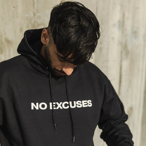 
                  
                    Load image into Gallery viewer, NO EXCUSES HOODIE IN BLACK (FREE SHIPPING)
                  
                